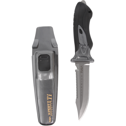 TUSA X-Pert 2 Titanium Knife, Drop Point Metallic Silver