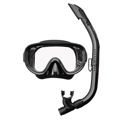 Tusa Adult Mask and Snorkel Combo Black