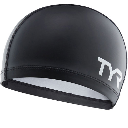 TYR Silicone Comfort Adult Swim Cap Black