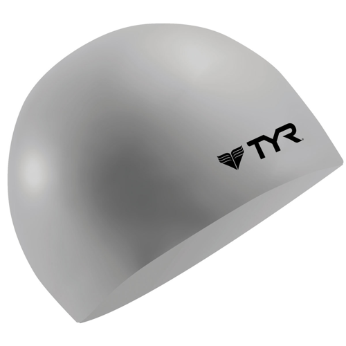 TYR Wrinkle-Free Silicone Swim Cap Silver