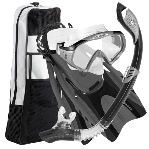 US Divers Starbuck Purge Paradise Hingeflex Snorkeling Set