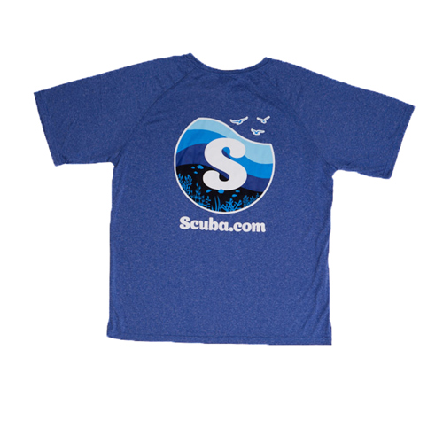 UZZI Heather Conference Printed Logo T-Shirt XX-Large Royal Blue