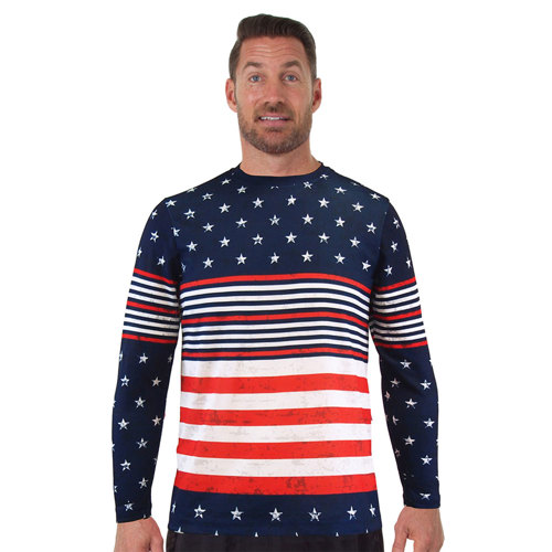 Uzzi Long Sleeve US Flag Shirt for Men