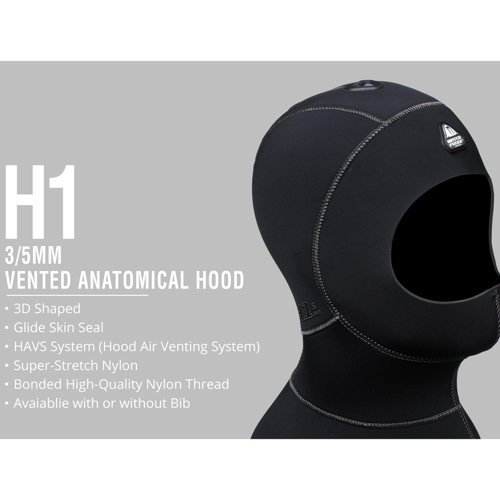 HAVS Details about   Waterproof H1 3/5mm Hood w/ Hood Air Venting System 