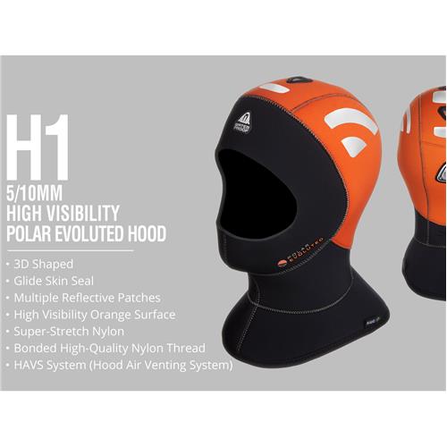 Waterproof H1 5/10mm High Visibility Polar Evo Hood 