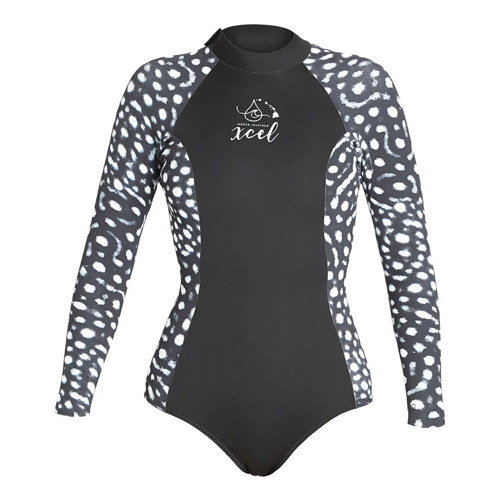 Xcel 2mm Ocean Ramsey Whale Shark Women's Long Sleeve Cheeky Bikini Cut Wetsuit 10