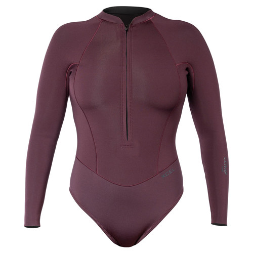 Xcel 1mm Comp Women's Front Zip Long Sleeve Cheeky Bikini Cut Wetsuit Wine 10