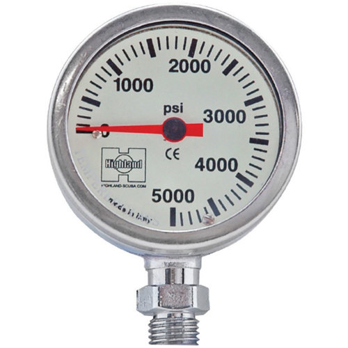 Highland by XS Scuba Brass/Glass Pressure Gauges 2.5" PSI
