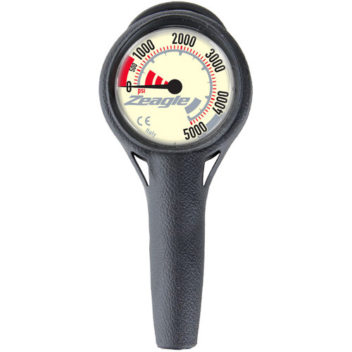 Zeagle Single Pressure Gauge Imperial, 32" Rubber Hose