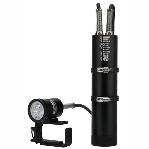 Bigblue 7000 Lumens Dual-Beam Canister Light with EOD Cord, Back Mount