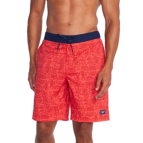 Speedo Borderline Pantaloncini Da Bagno 50,8 Cm, Stampa Rigata, Protezione UV, Vita Elastica, Taglia Media