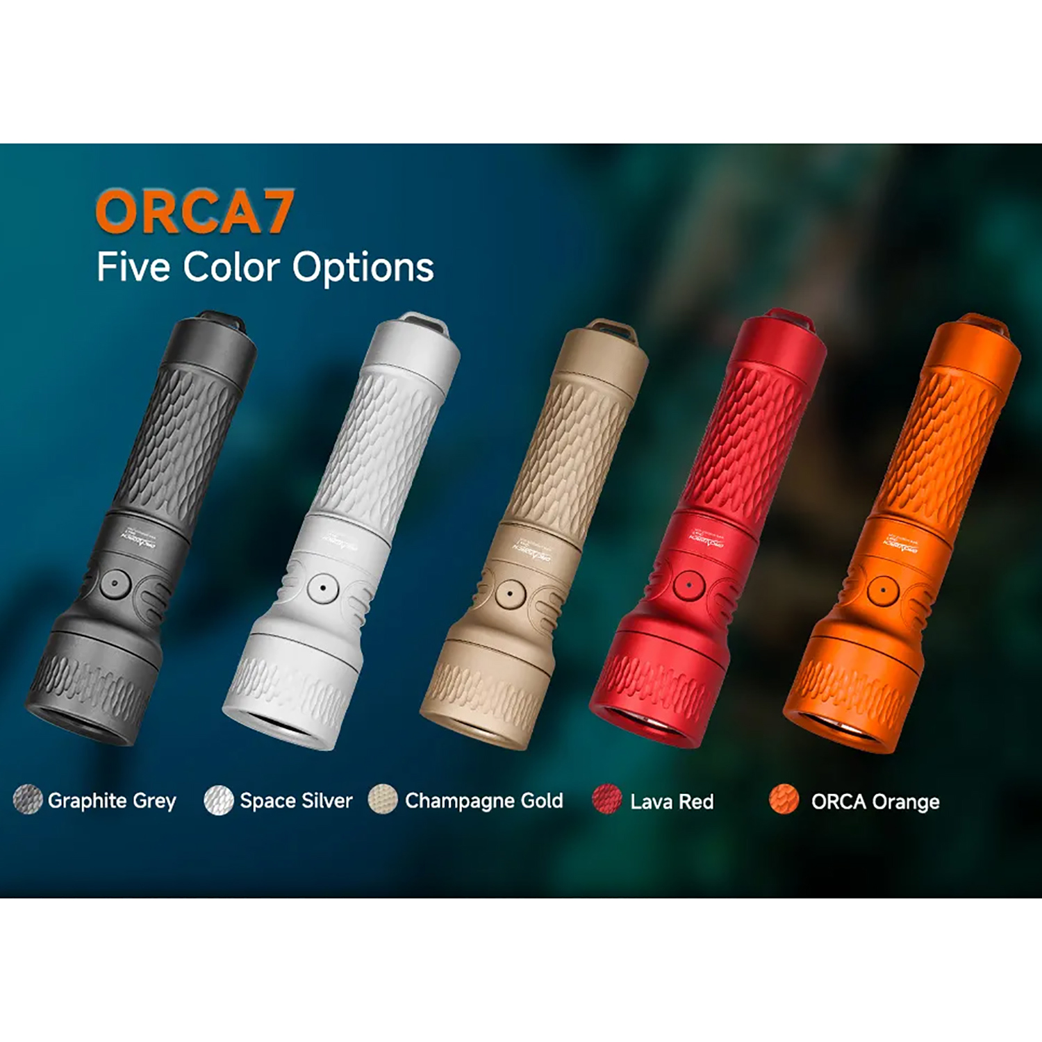 OrcaTorch Orca7 3000 Lumens Dive Light