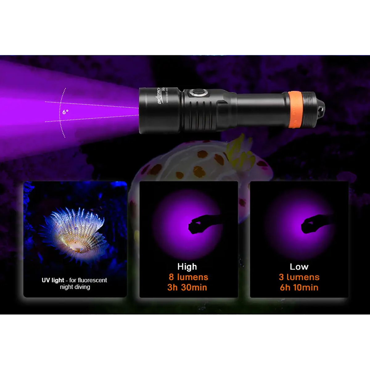 Orcatorch D530 1300 Lumens Dive Light