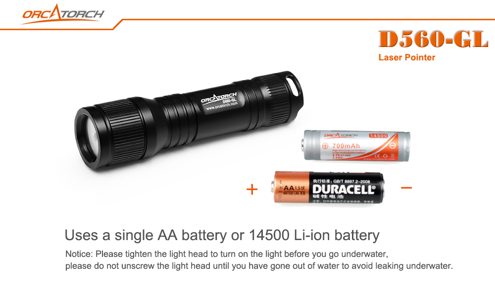OrcaTorch D560-GL Green Laser