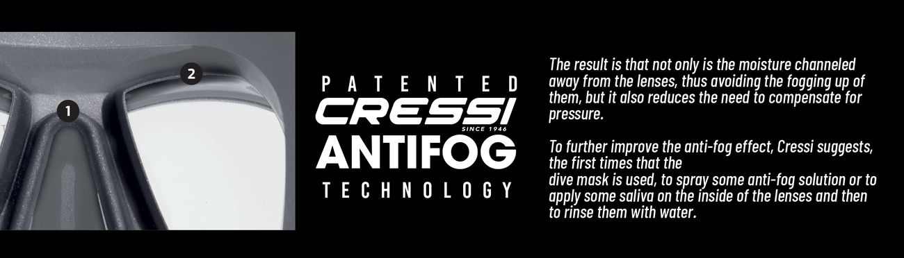 Cressi Patented Antifog Technology