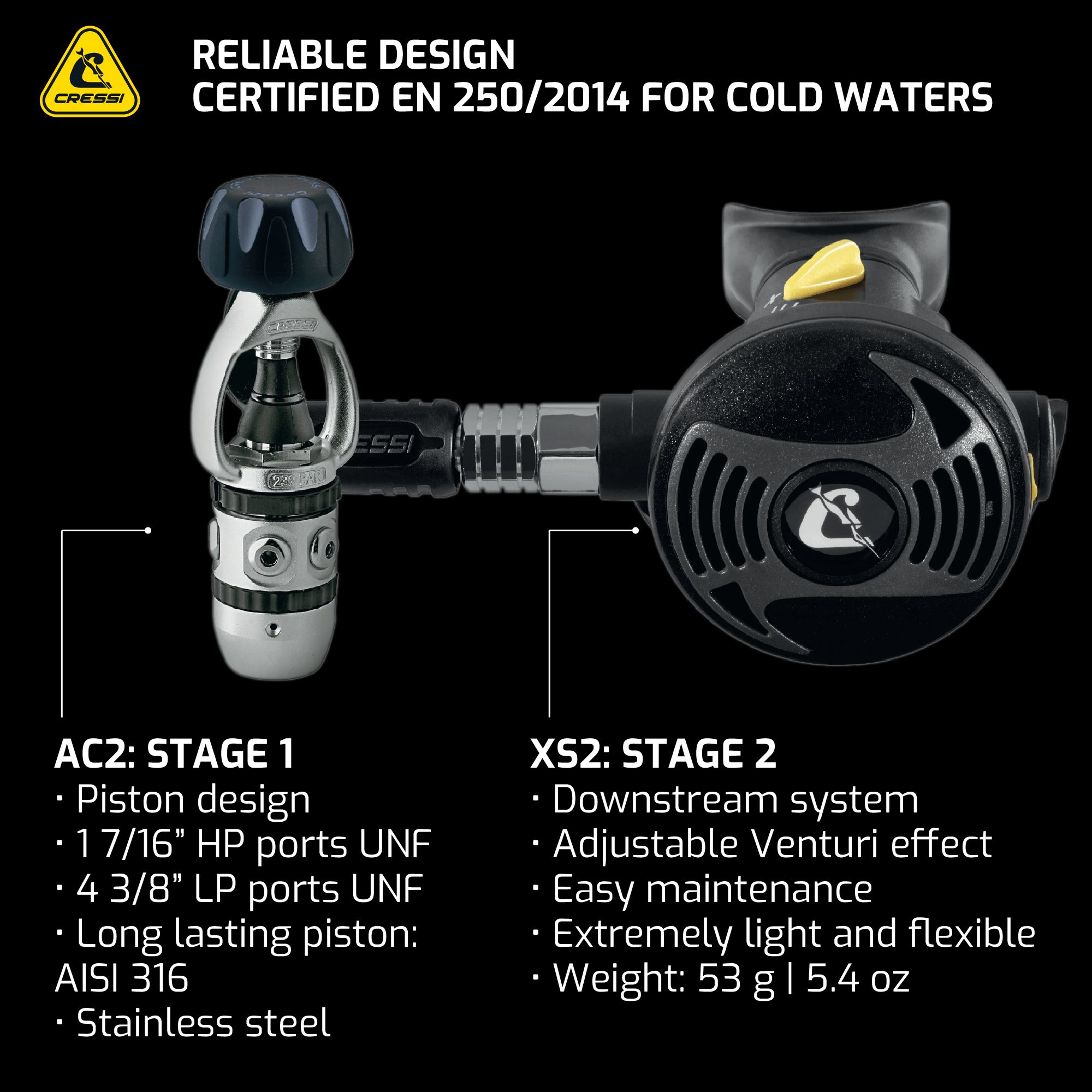Cressi XS2/AC2 Piston Regulator