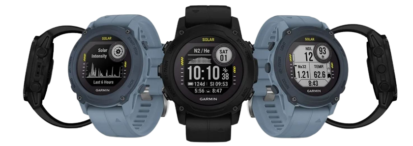 Stay in the water longer with up to 25 hours in dive mode, 21 days in smartwatch mode and 26 hours in GPS mode.