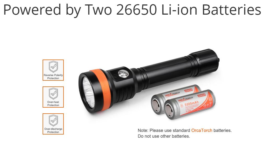 OrcaTorch D850 2500 Lumens Light