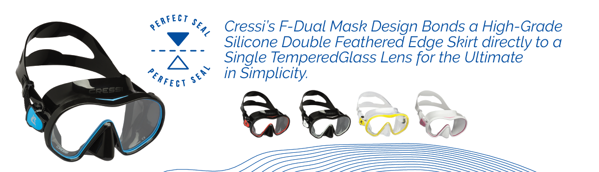 Cressi F-Dual Mask Design Feathered Edge Skirt Frameless Mask
