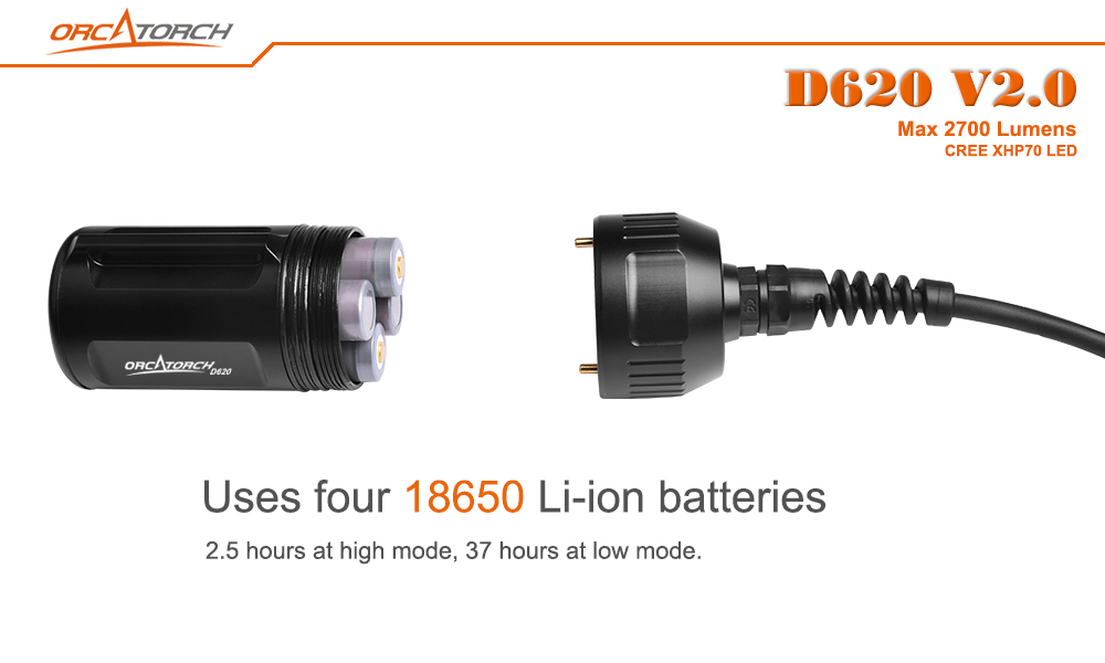 OrcaTorch D620 2700 Lumens Canister Light