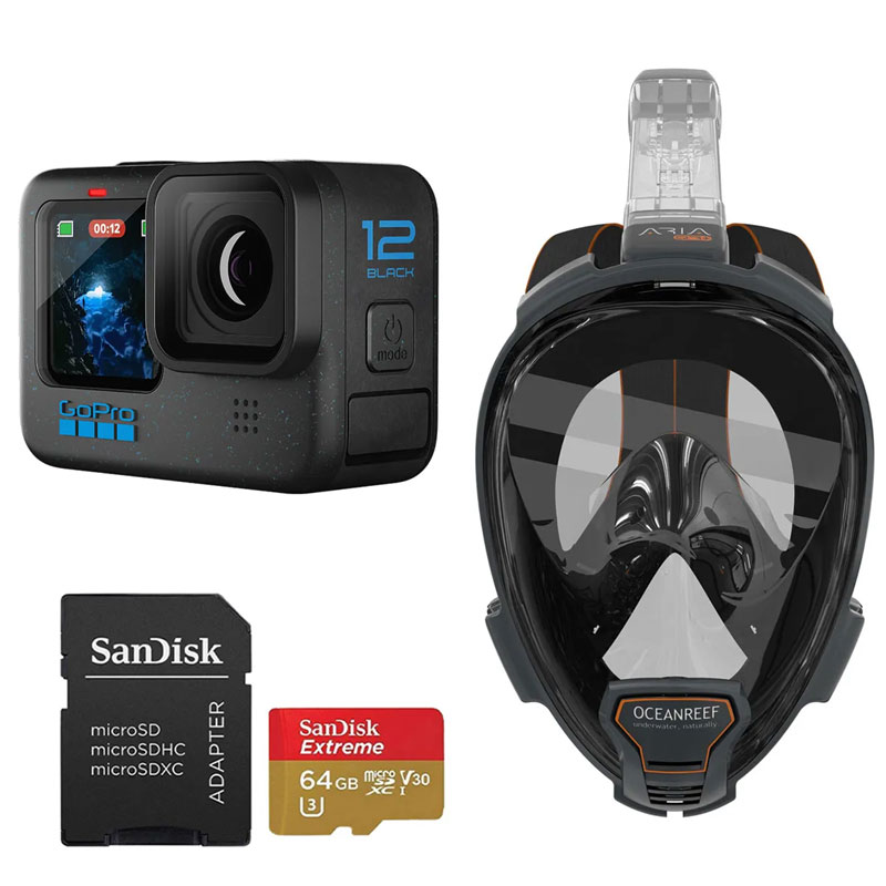 GoPro Hero12 Bundle with 64GB Memory Card and Full Face Mask