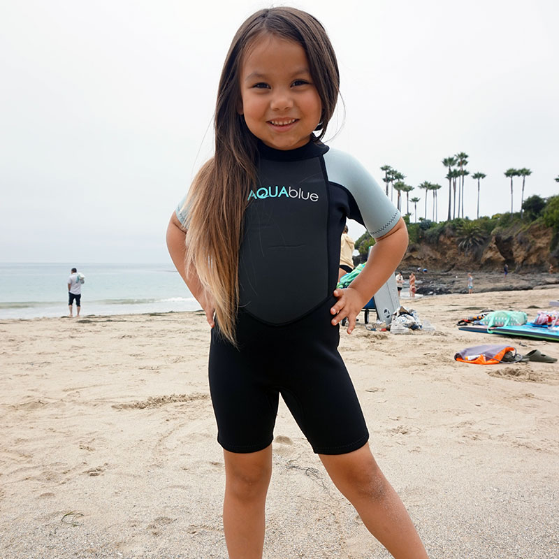 Aqua Blue 3mm Girl's Springsuit Wetsuit - Scuba