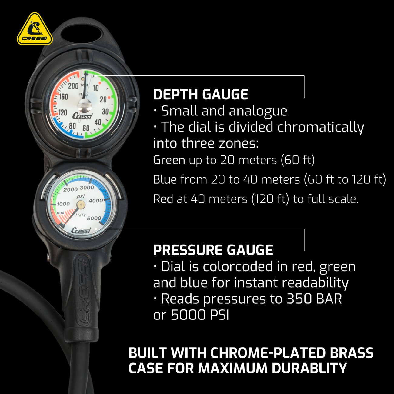 Cressi PD2 2 gauge console