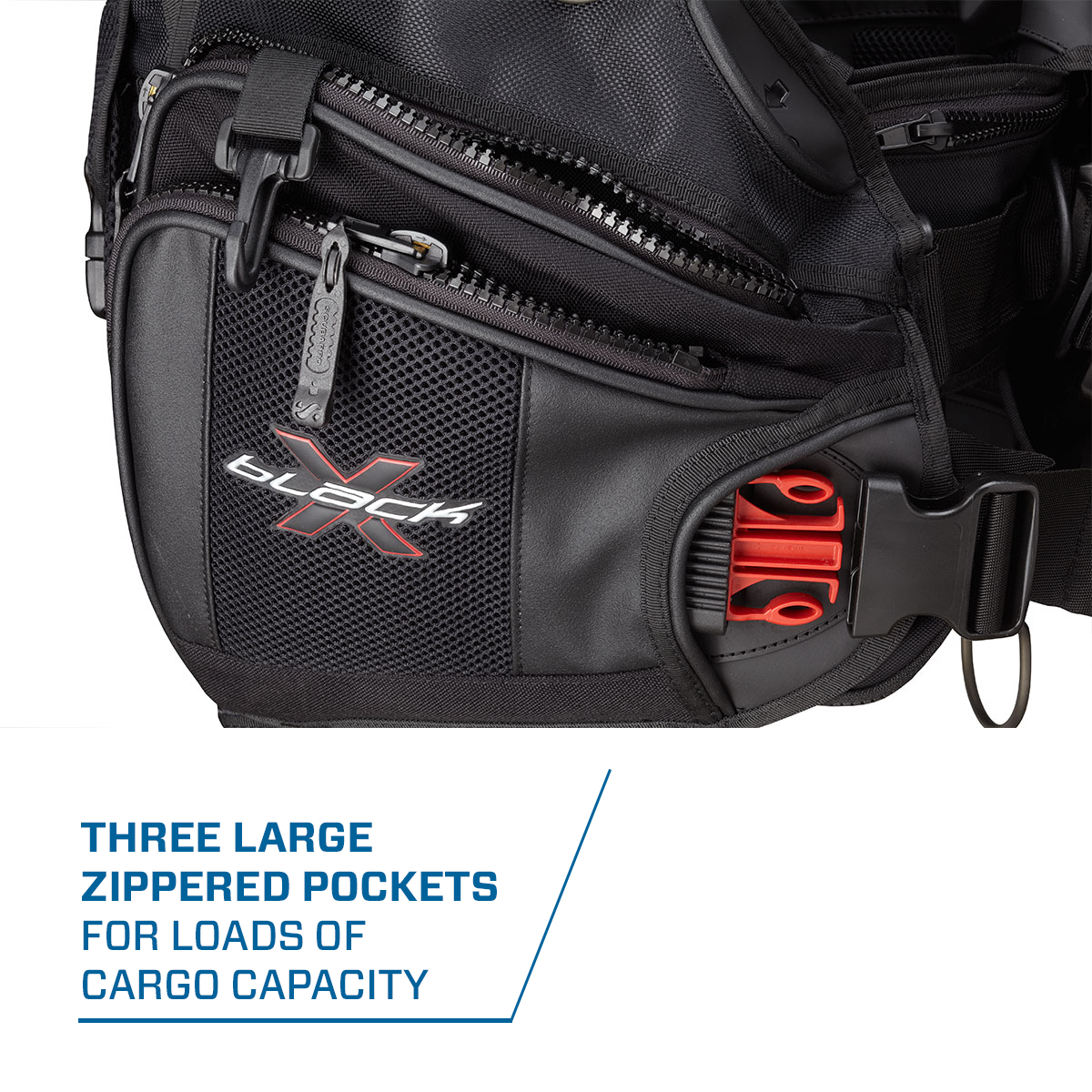Three Large Zippered Pockets