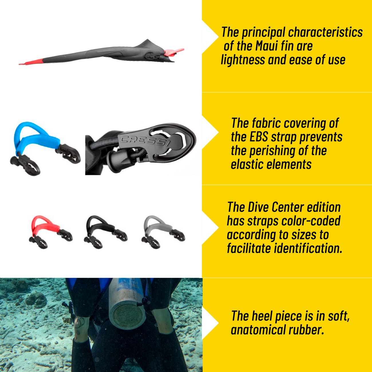 Cressi Maui Open Heel Snorkeling Fins