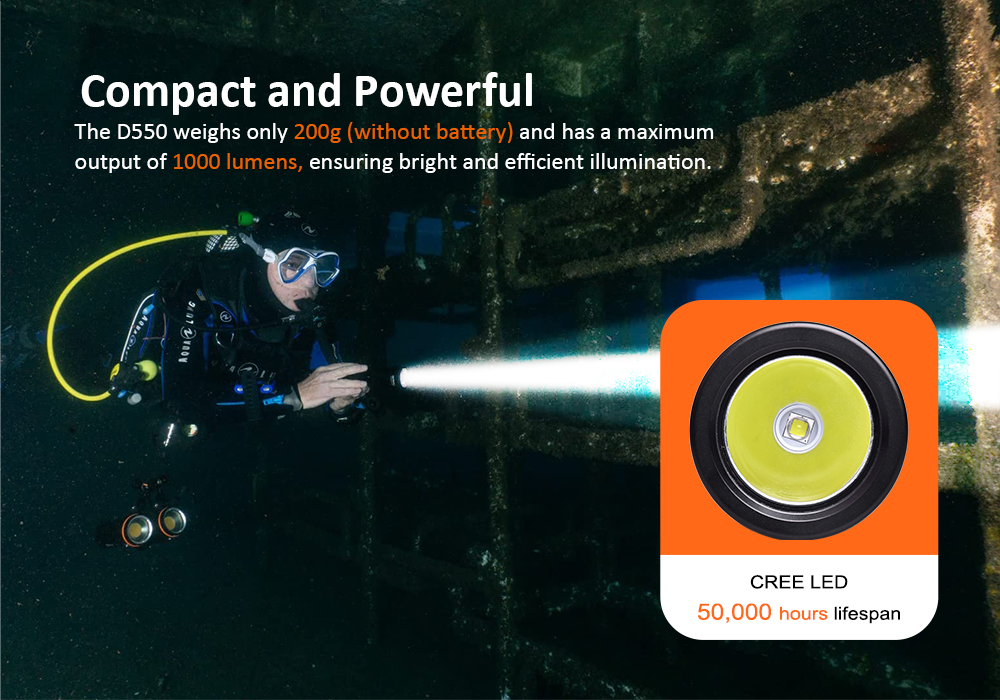 Orca Torch D550 Dive Light