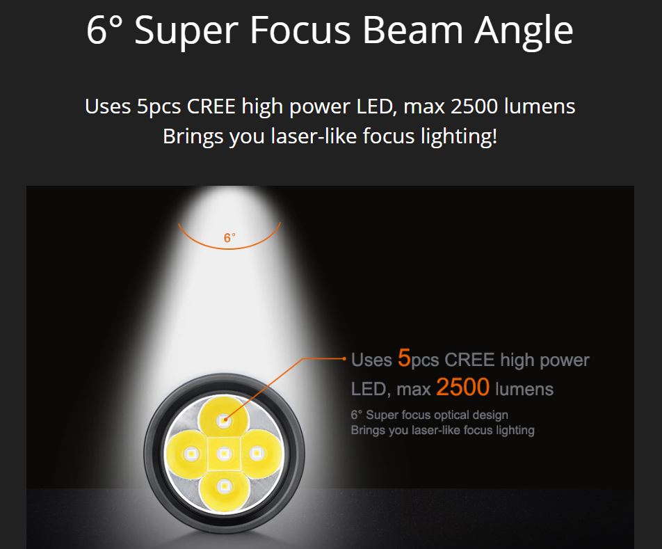 OrcaTorch D850 2500 Lumens Light