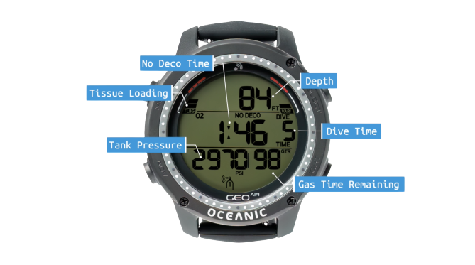 Oceanic Geo Air Wrist Computer with Transmitter