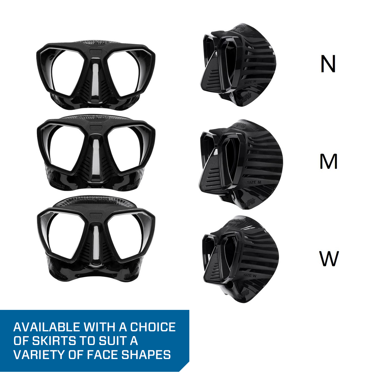 Available with a choice of skirts to suit a variety of face shapes