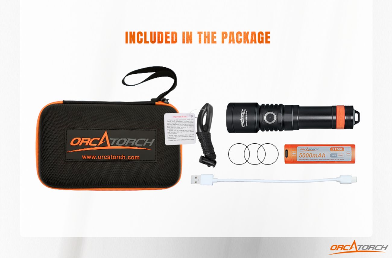 OrcaTorch D710, 3000 Lumen Dive Light