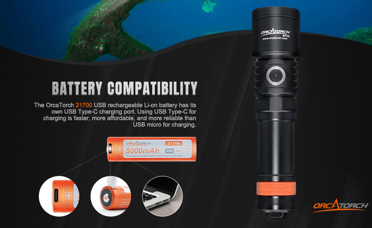 OrcaTorch D710, 3000 Lumen Dive Light