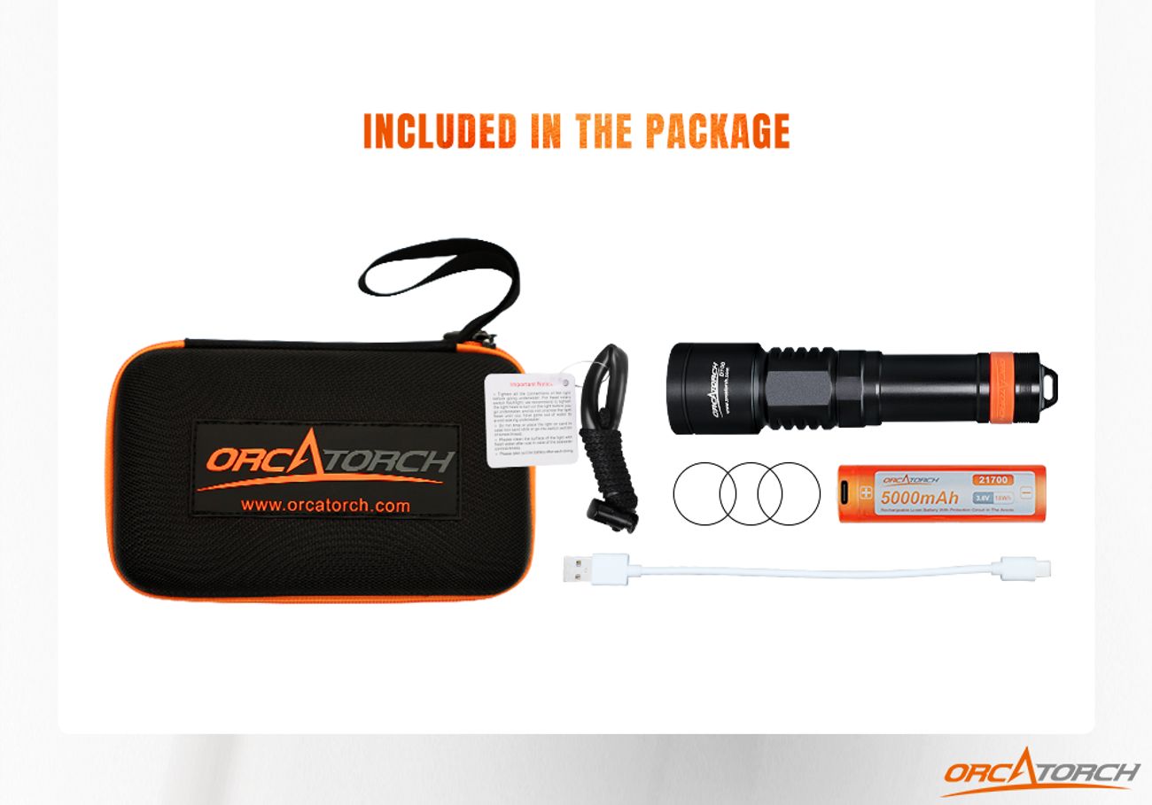 OrcaTorch D700, 1700 Lumen Dive Light