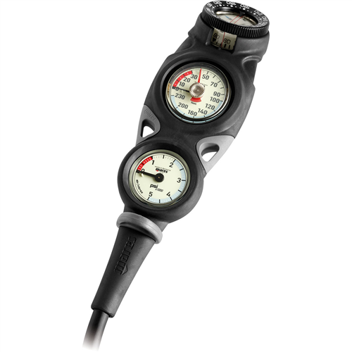 NEW Compact Scuba Dive Brass SPG and Depth Gauge w/ Compass Console PSI & BAR