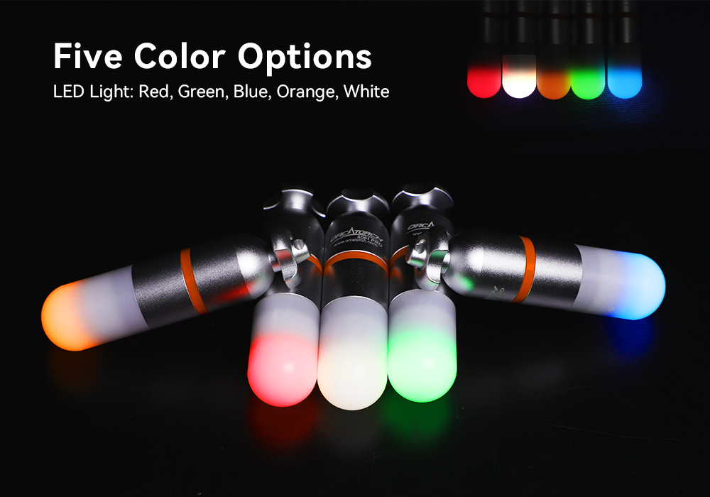 OrcaTorch SD01 Pro Dive Beacon 5 Color Options