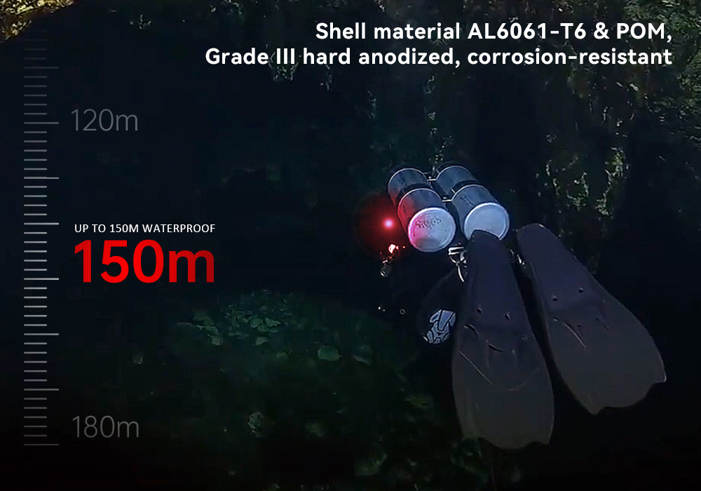 OrcaTorch SD01 Pro Dive Beacon 150 meters