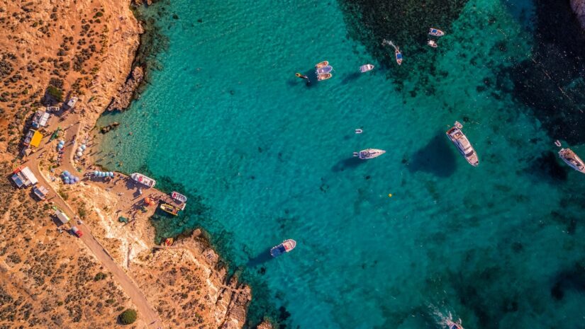 aerial view of Malta shore
