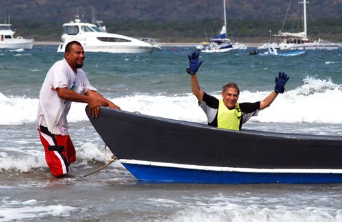 Captain Overjoyed Upon Reaching Shore