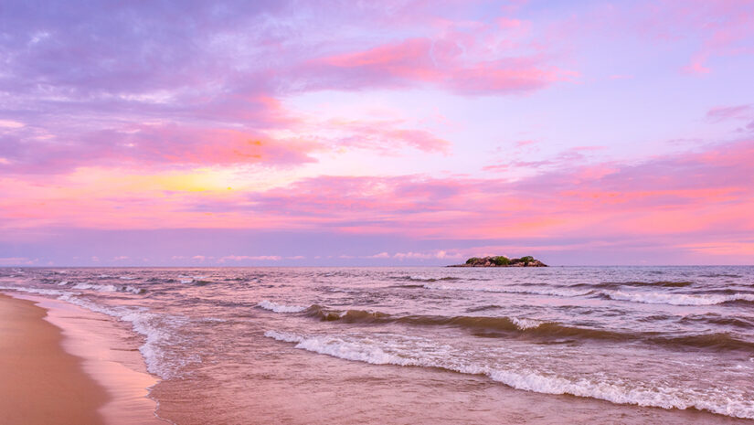 Beautiful Sunset in Lake Malawi in Africa