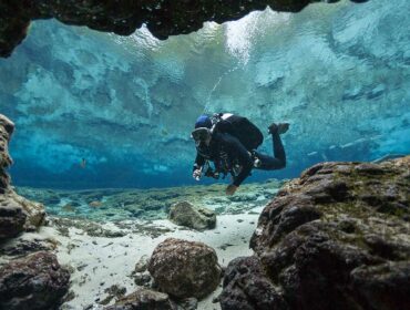 cave cavern diver underwater