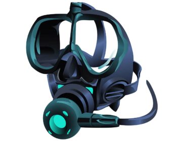 vector image of a full face scuba mask