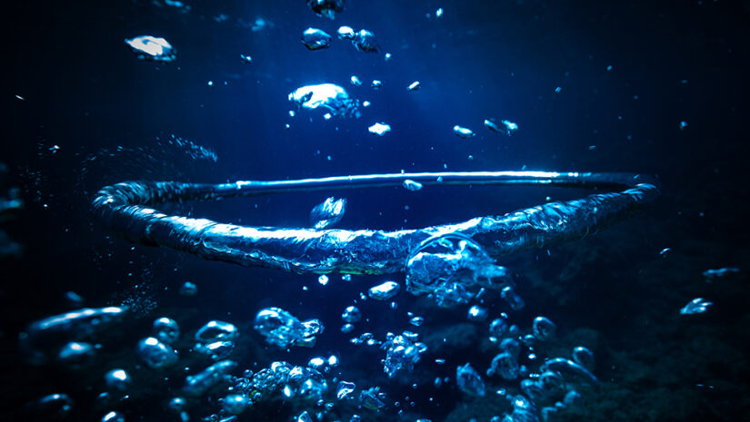 Bubble Rings Underwater