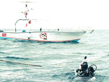 scuba diver by boat