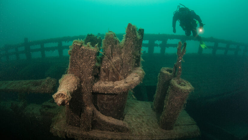 Wooden Schooner Shipwreck in Lake Michigan By ead72 via Adobe Stock