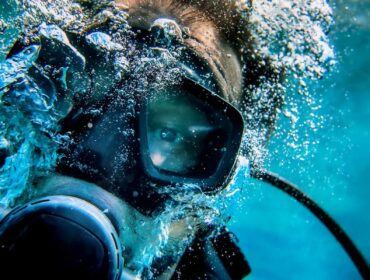 diver breathing underwater