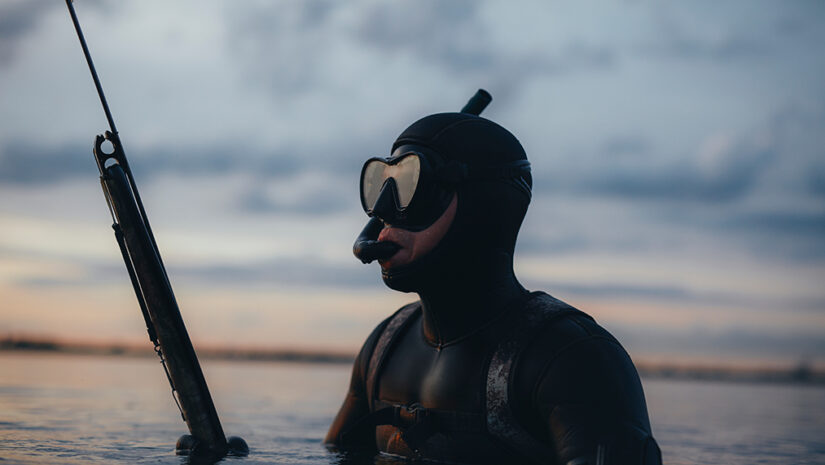 Man Spearfishing