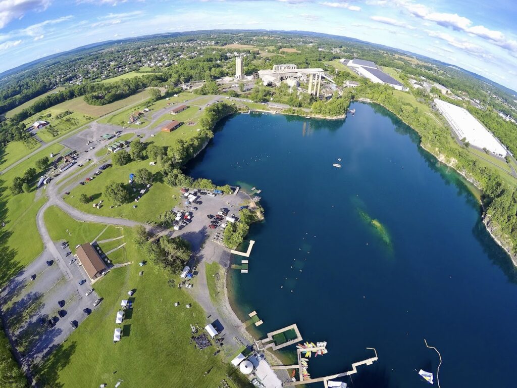 An aerial view of Lake Hydra